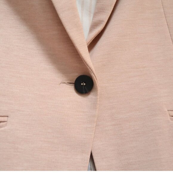 H&M Light Salmon Pink Knit One Button Relaxed Fit Modern Blazer Office Lined - Picture 5 of 12